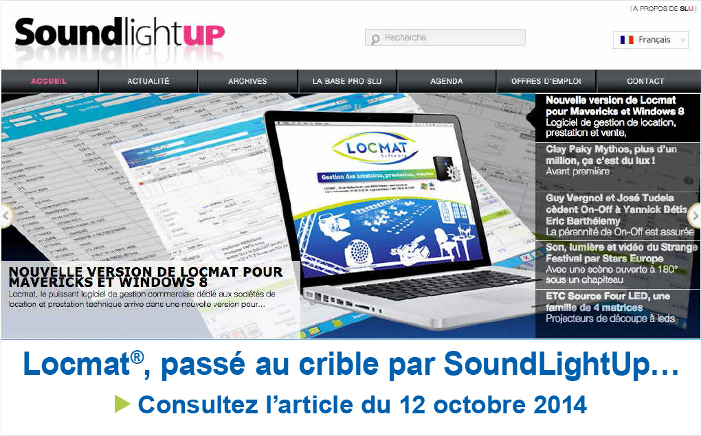 Le reportage Locmat publié dans le magazine en ligne Soundlightup