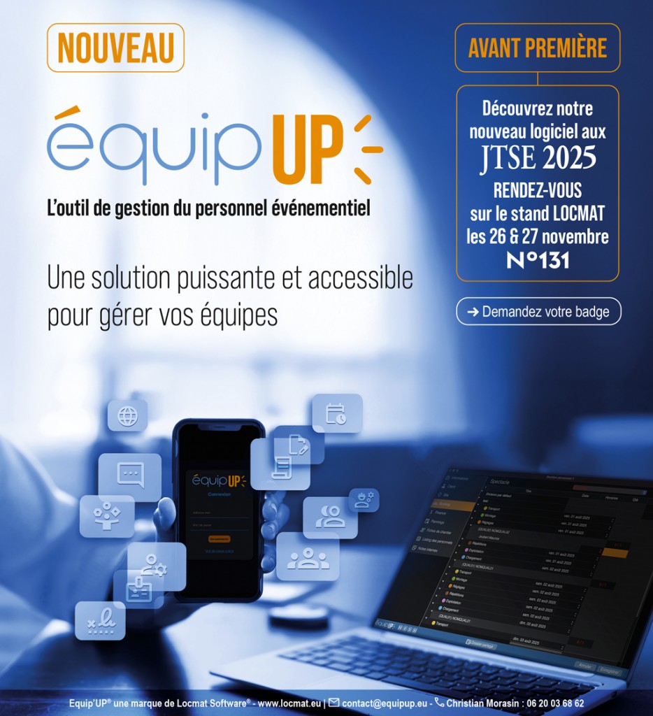 Présentation d'Equip'Up, nouvel outil de Gestion du Personnel aux JTSE, stand LOCMAT Software N°131
